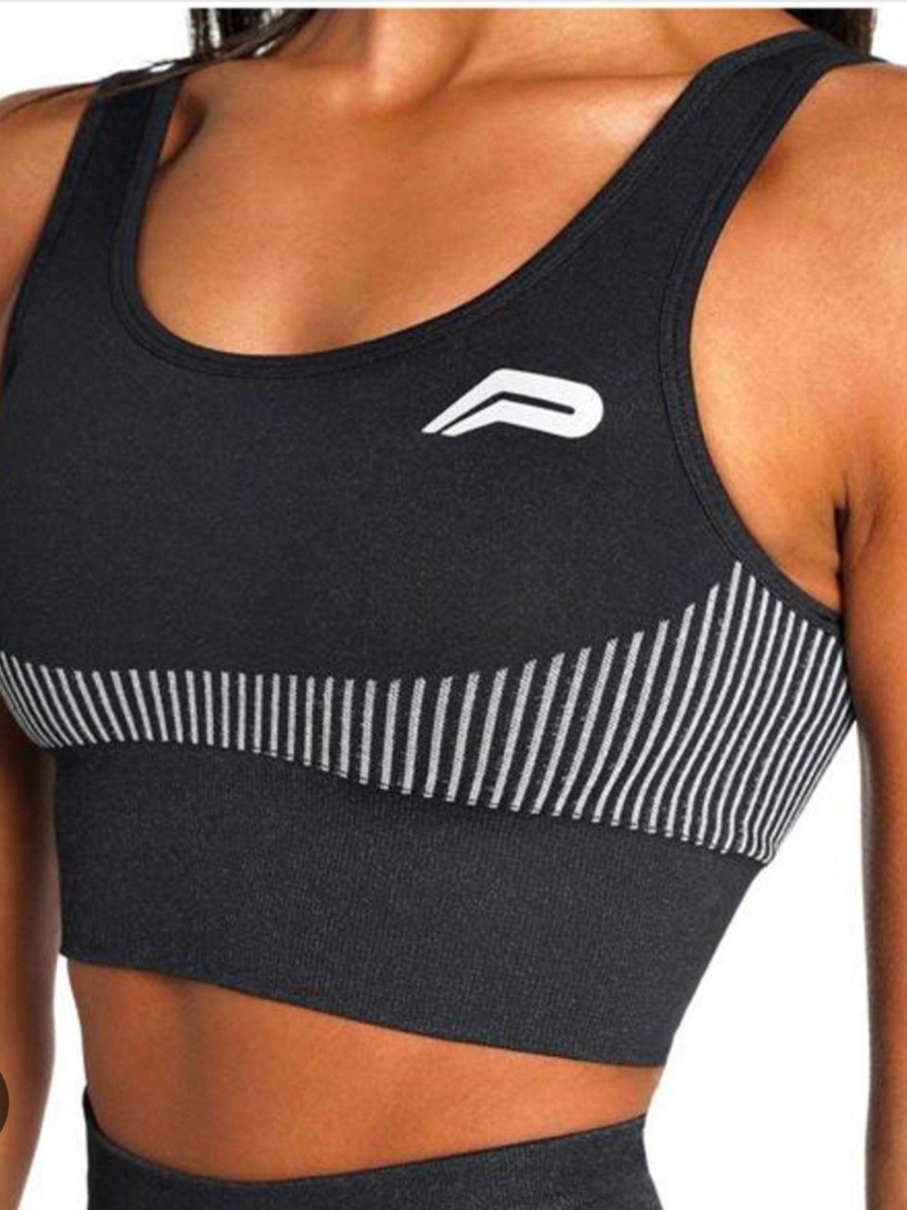 Pursue Fitness THREE Pieces. Black Sports Bra (S) & Shorts (M) 1 Grey Shorts (M)